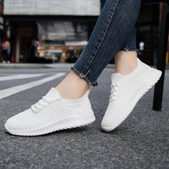 Womens Running Shoes Sneakers Tennis Walking Slip on Lightweight Outdoor Sports - Picture 6 of 7